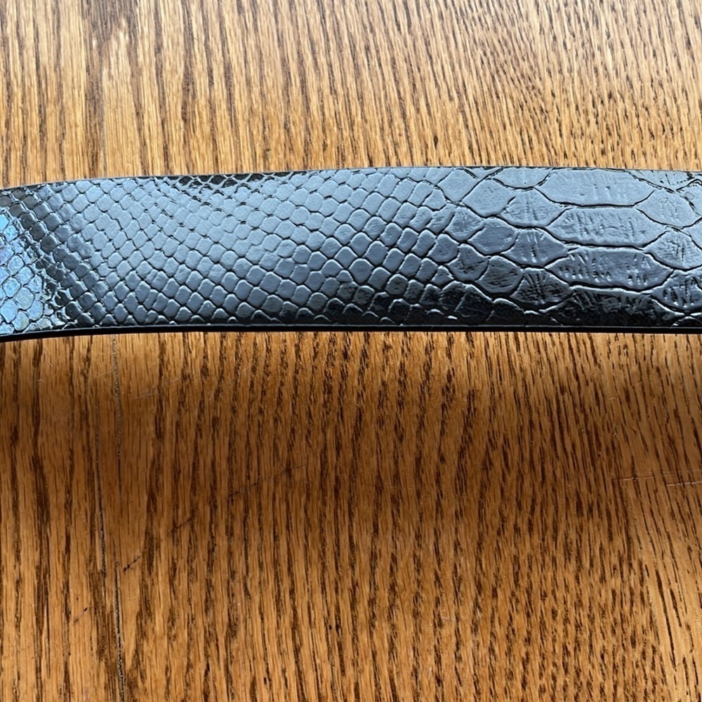 Michael Kors black snakeskin patent leather belt NWOT size S - Picture 4 of 6